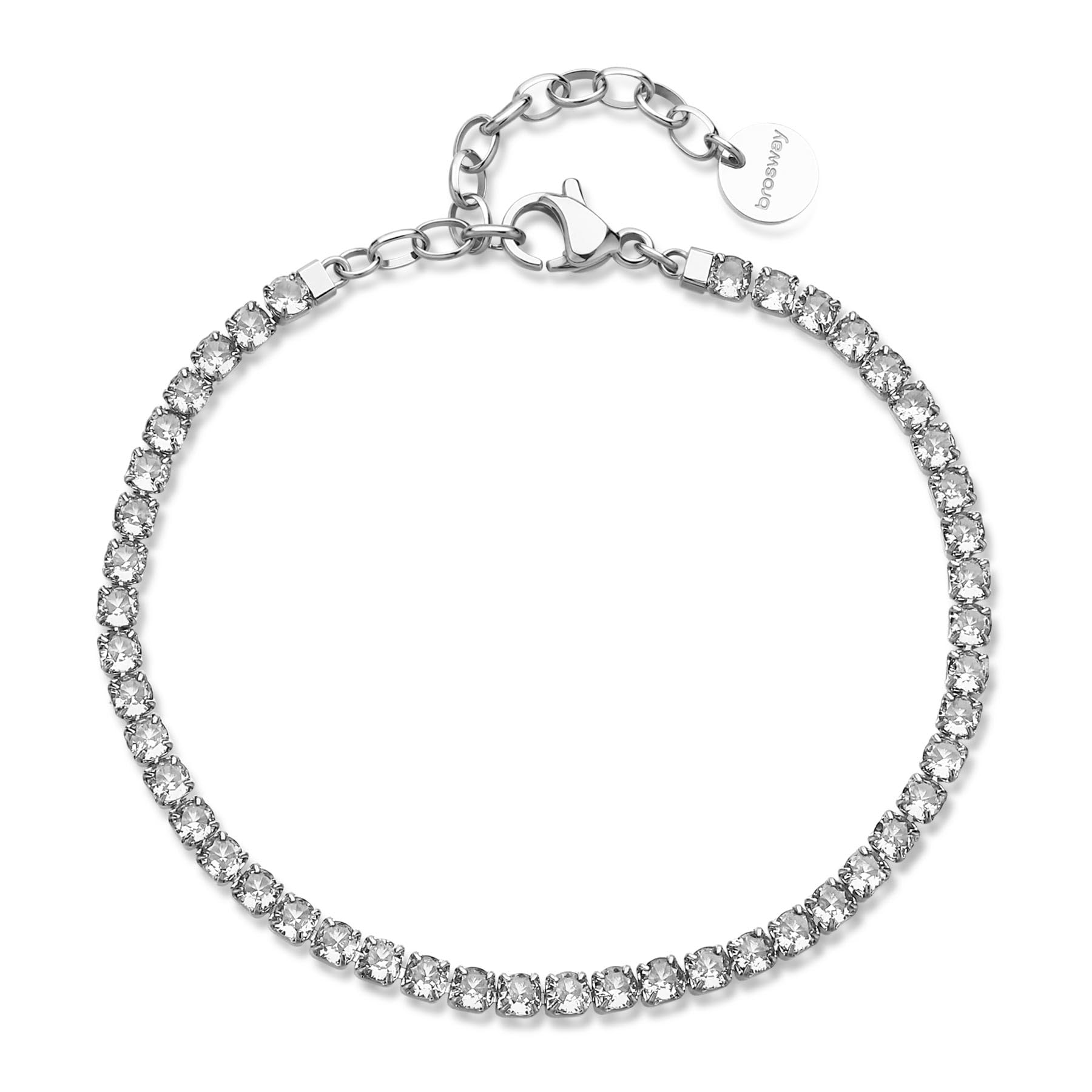 Brosway Bracciale Donna, Bracciale Tennis in Acciaio e Cubic Zirconia | Collezione Desideri - BEI099