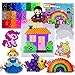 FunzBo Fuse Beads Craft Kit - 111 Patterns Melty Fusion Colored Beads Arts and Crafts Pearler Set for Kids - 5500 5mm Bead 9 pegboards for Boys Girls Age 5 6 7 Classroom Activity Gift Toy