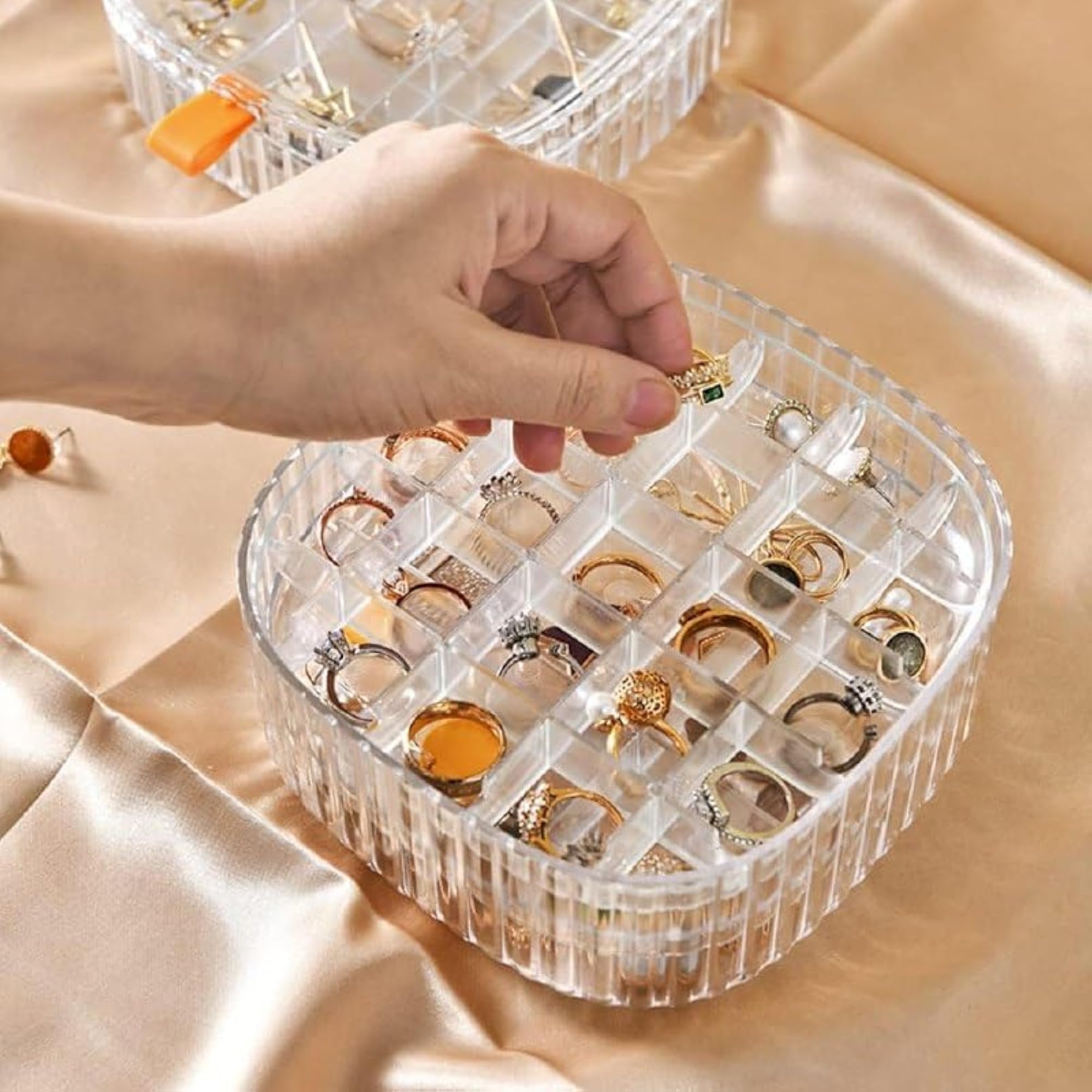 3 Layer Acrylic Jewellery Box Stackable Organizer, Multipurpose