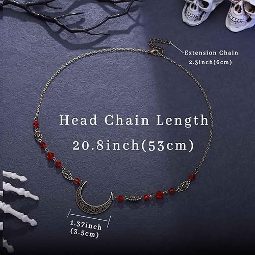 Miniatura 8 de Tgirls Tocado bohemio con cabeza de luna creciente, accesorios vintage para el cabello para mujeres y niñas (plateado-3)