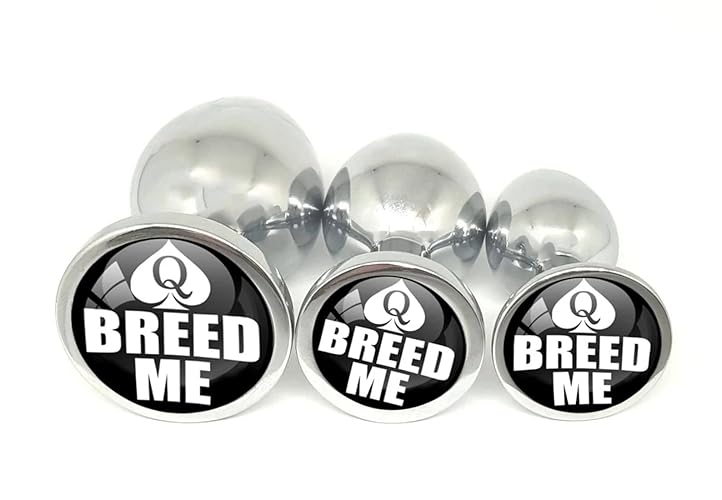 Plug Emporium Breed Me Queen of Spades BBC Black Metal Butt Plug Adult Toy Choose Your Size or Set of 3 - Set of 3