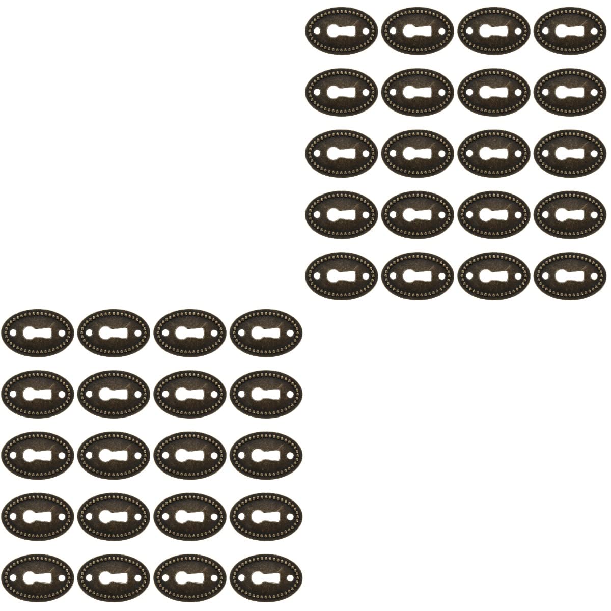 DOITOOL 40pcs Antique Keyhole Covers for Furniture Vintage Finish Escutcheon Plates Easy to Install Keyhole Protectors for Cabinets and