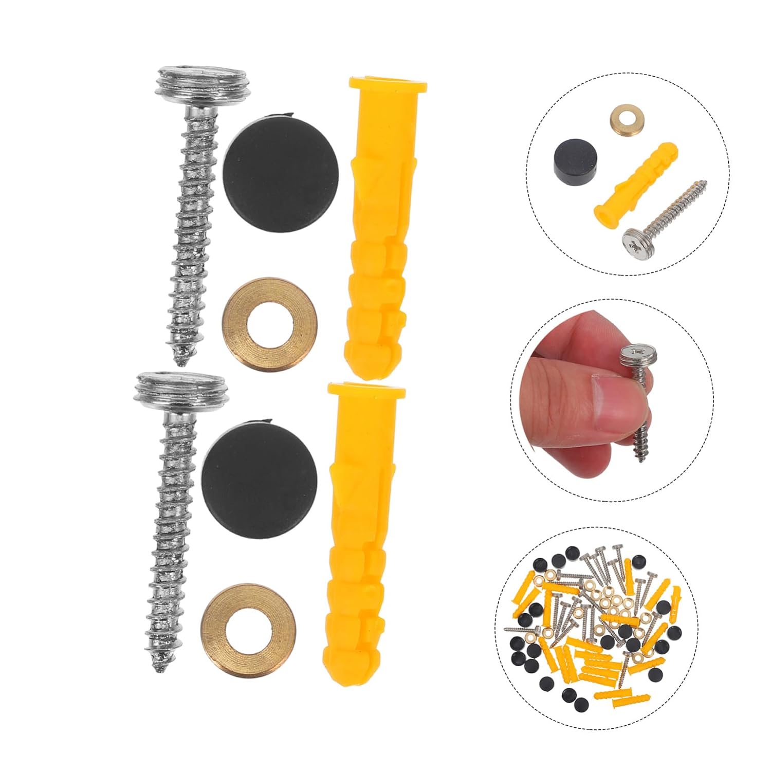20 Sets Screw Cap Covers for Mirror Fasteners Decorative Covers