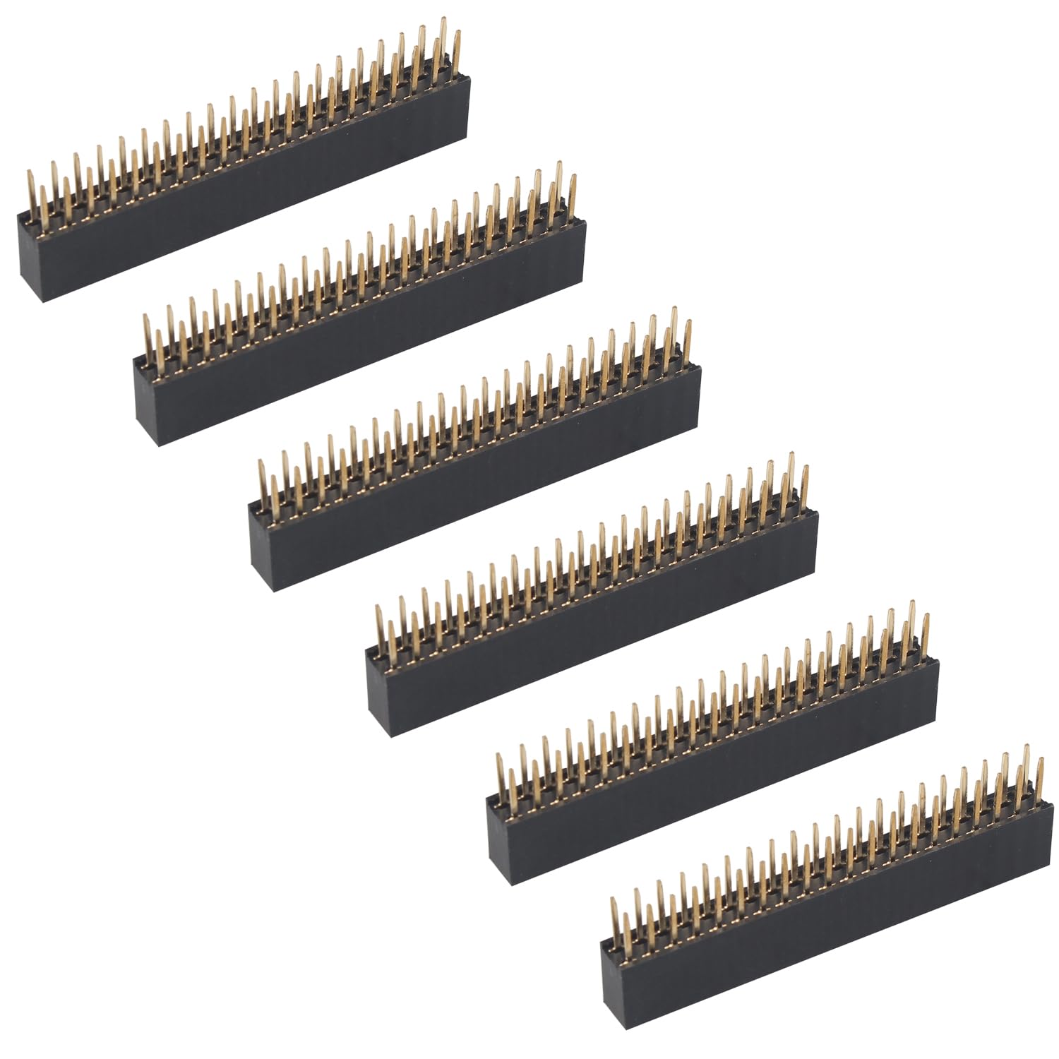 ZDE 6 SZTUK 2x20 40 Pin Stacking Header Female Header 2,54 mm Pitch Pin Headers | Złącze Dual Row do płyty grzejnej Raspberry Pi Arduino PCB