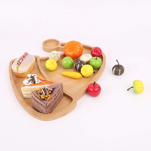Miniatura 10 de KEPATO Bandeja de madera para servir platos de Navidad, bandeja de plato de sushi con forma de árbol de Santa para restaurante y hogar