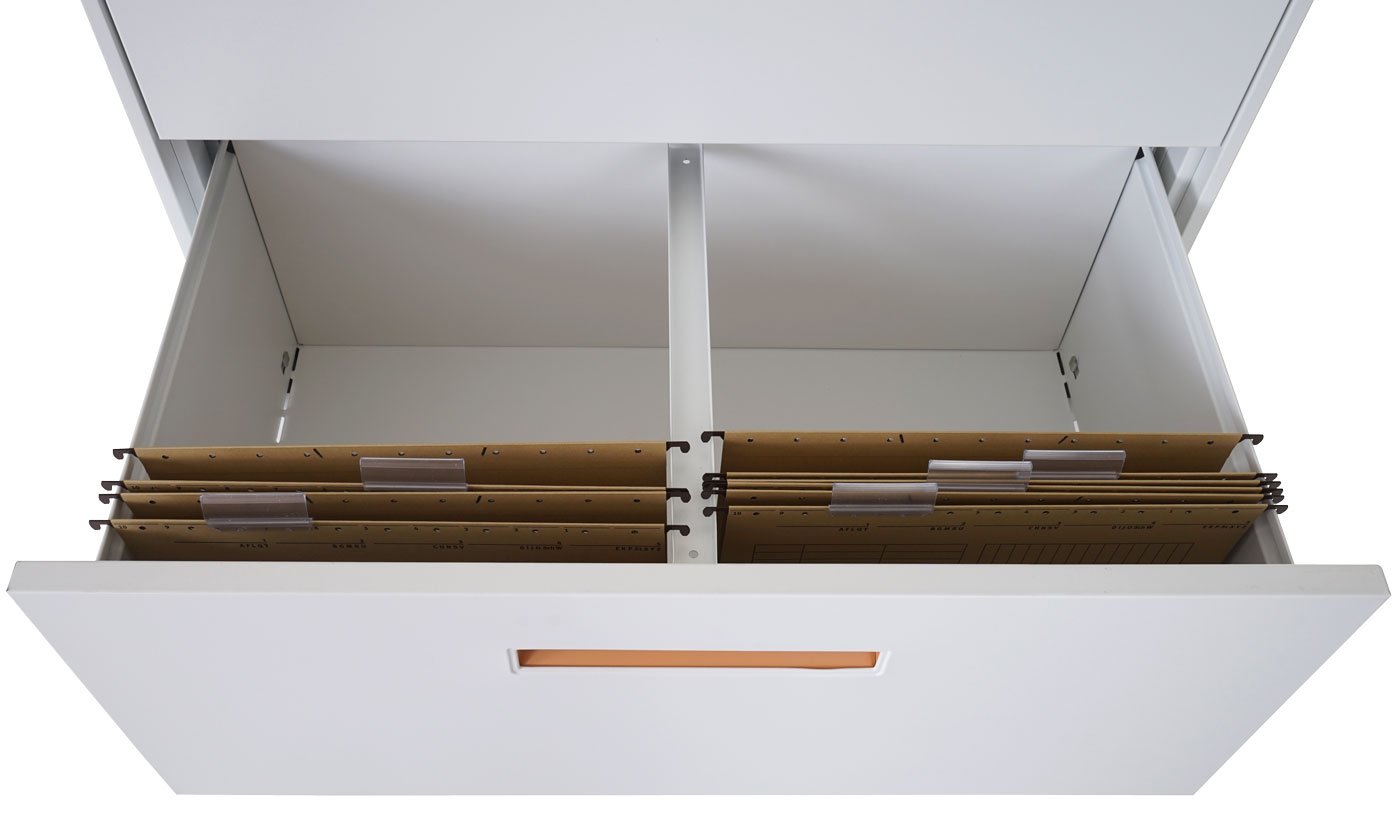 Meuble pour dossiers Suspendus Boston A10, Acier, 132x76x46 cm, Blanc