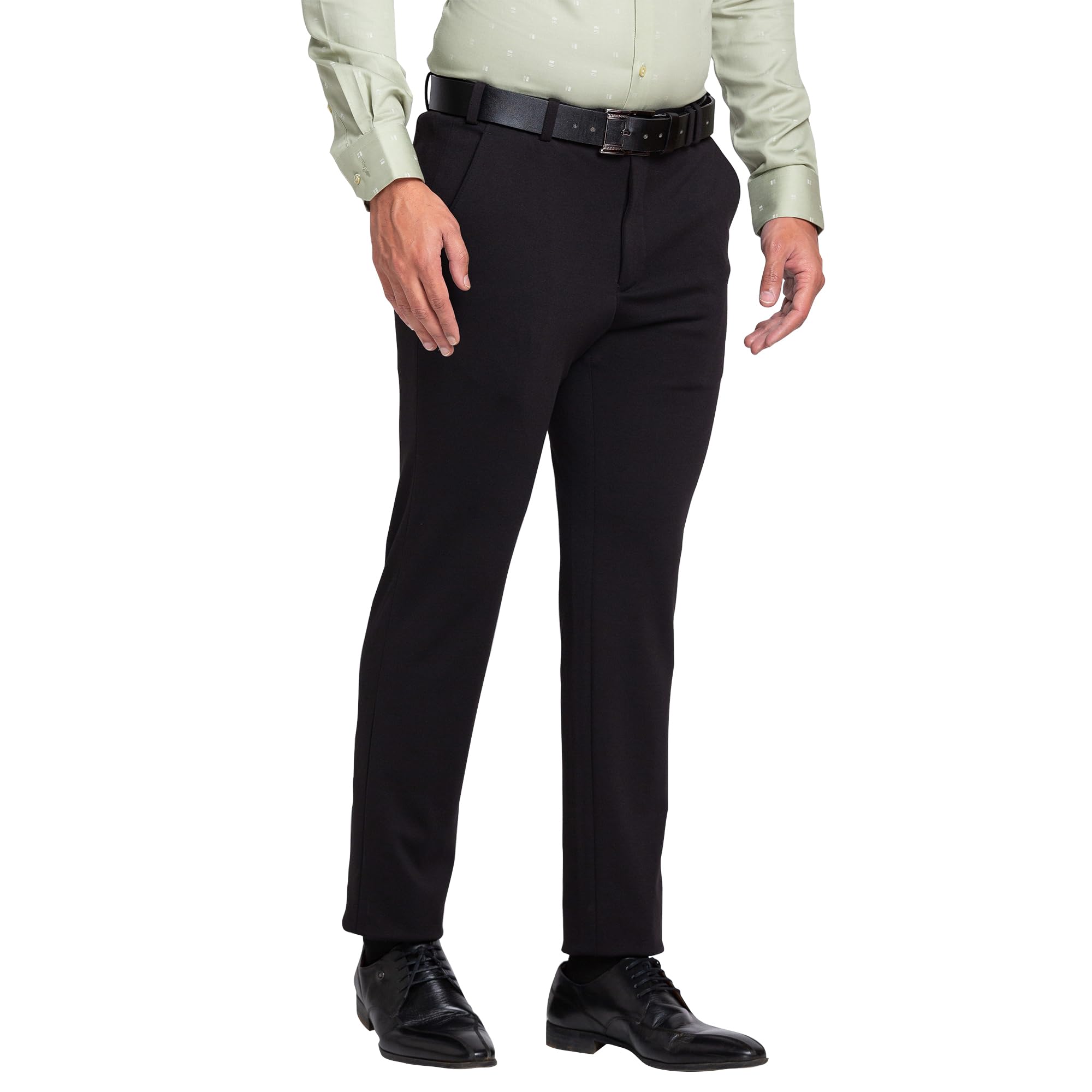 park avenue Men's Mid Rise Print Pattern Active Fit Terelyne Rayon Blend Flat Front Regular Fit Formal Trouser-picture-22