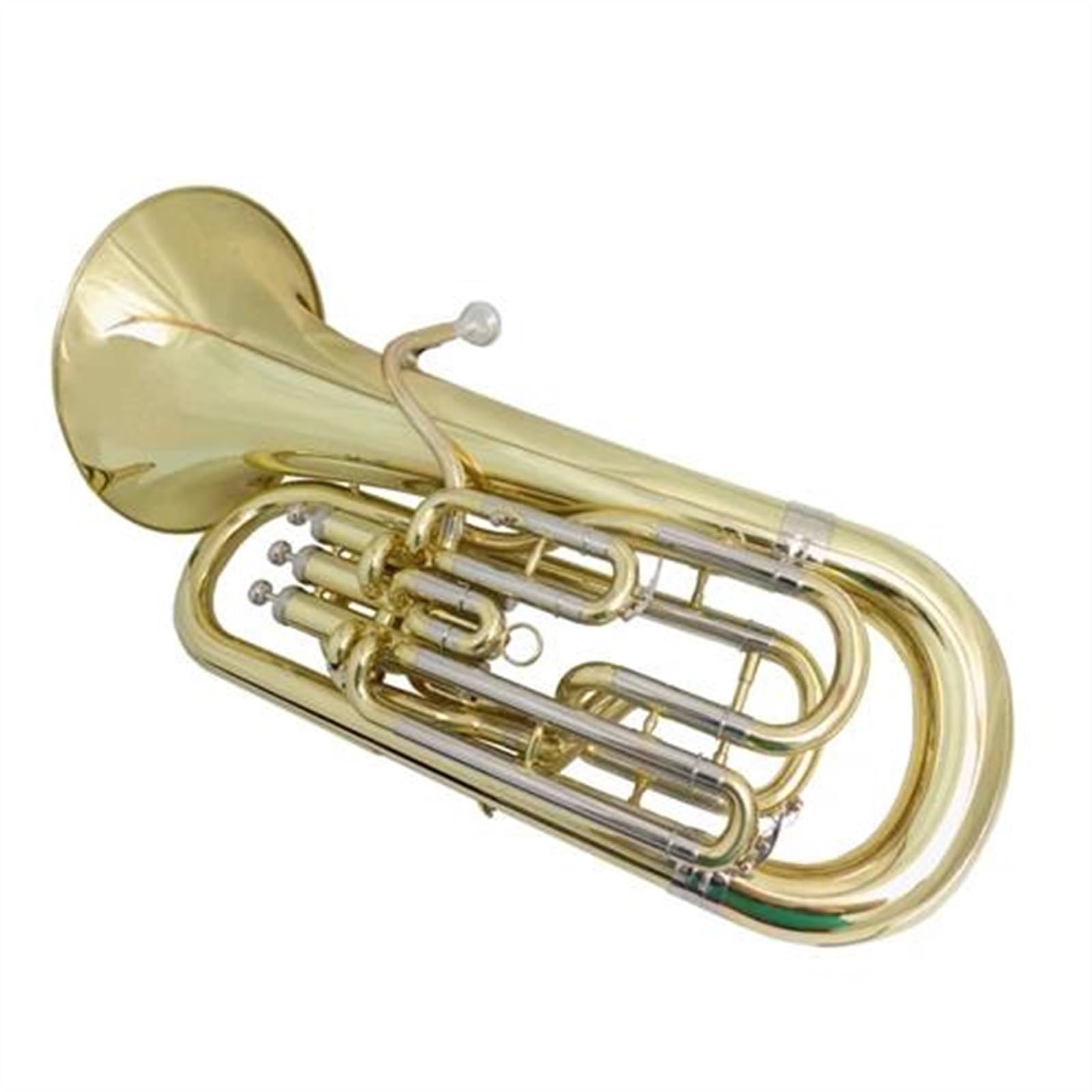 Professionelles euphonium Instrumenty Muzyczne Eufonium Kompensacyjne 3+1 Tłoki Lakierowane Srebrne Niklowane Z Twardym Ustnikiem(Lacquer)