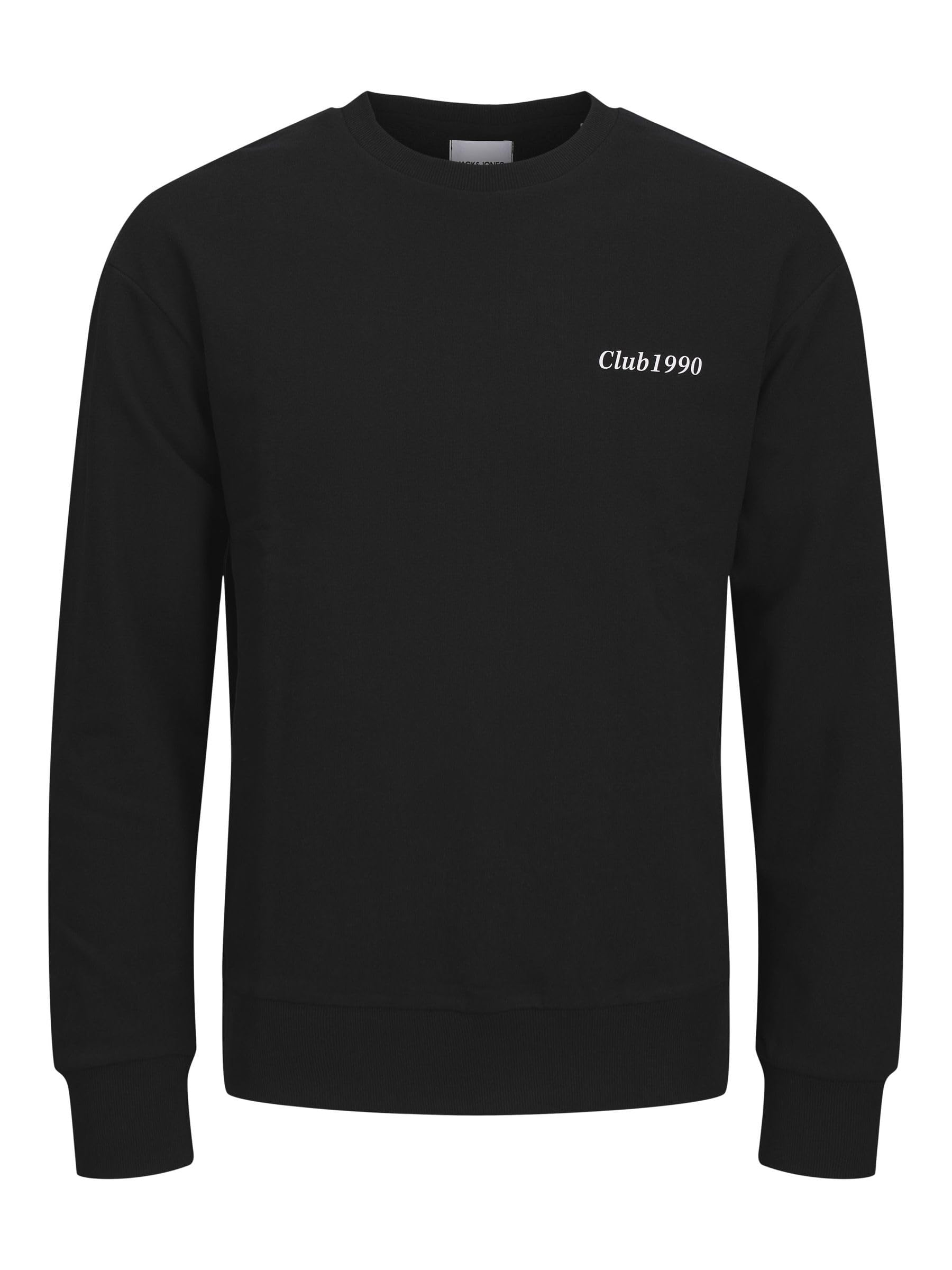 JACK&JONES JJEBRADLEY Graphic Sweat Crew Noos, black, L