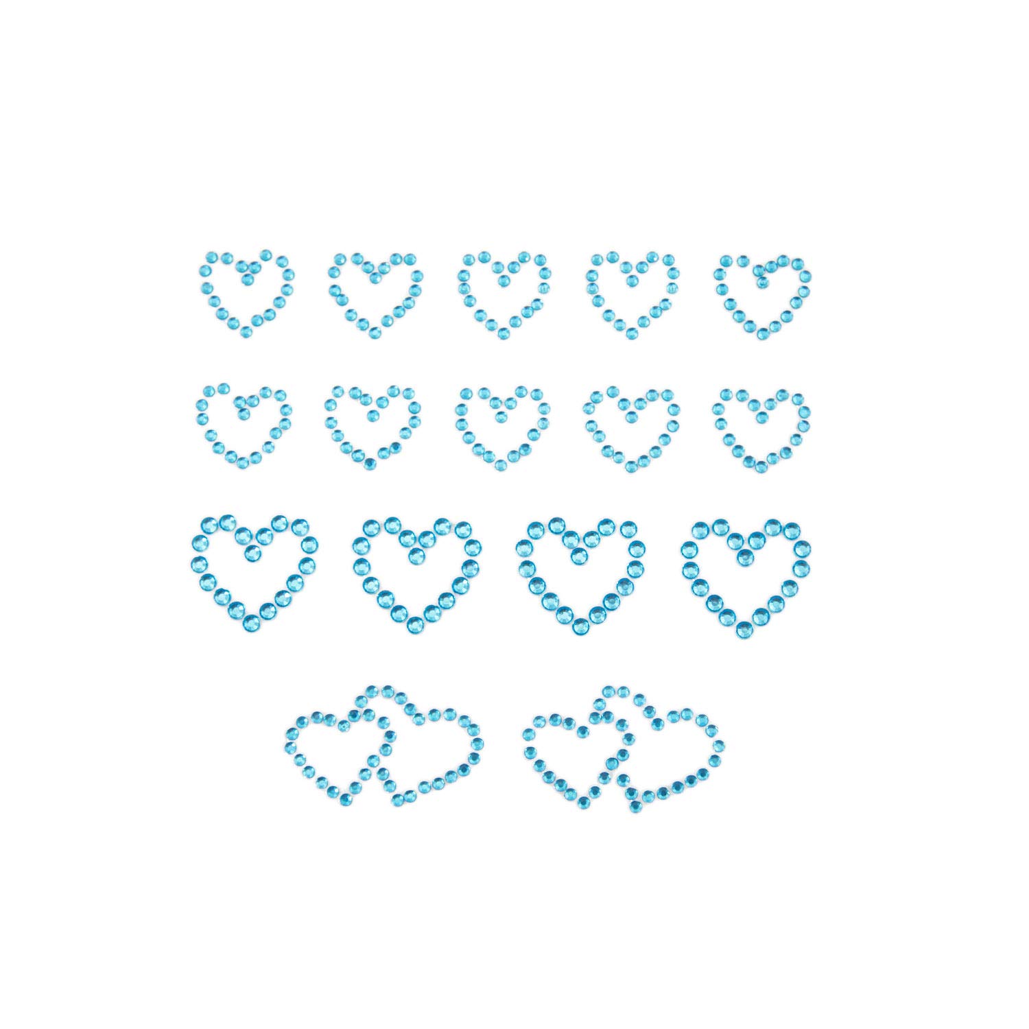 Oblique Unique® - 16 pegatinas con forma de corazón para decorar álbumes de recortes, color rosa o azul