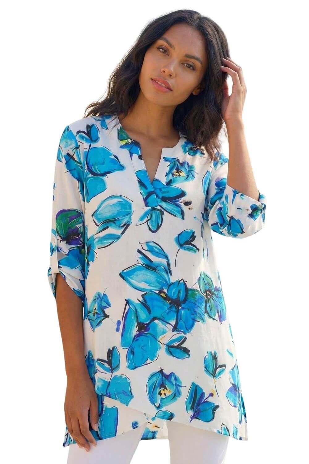 Roman - Women's Tunic Top - Floral Print - Size 10