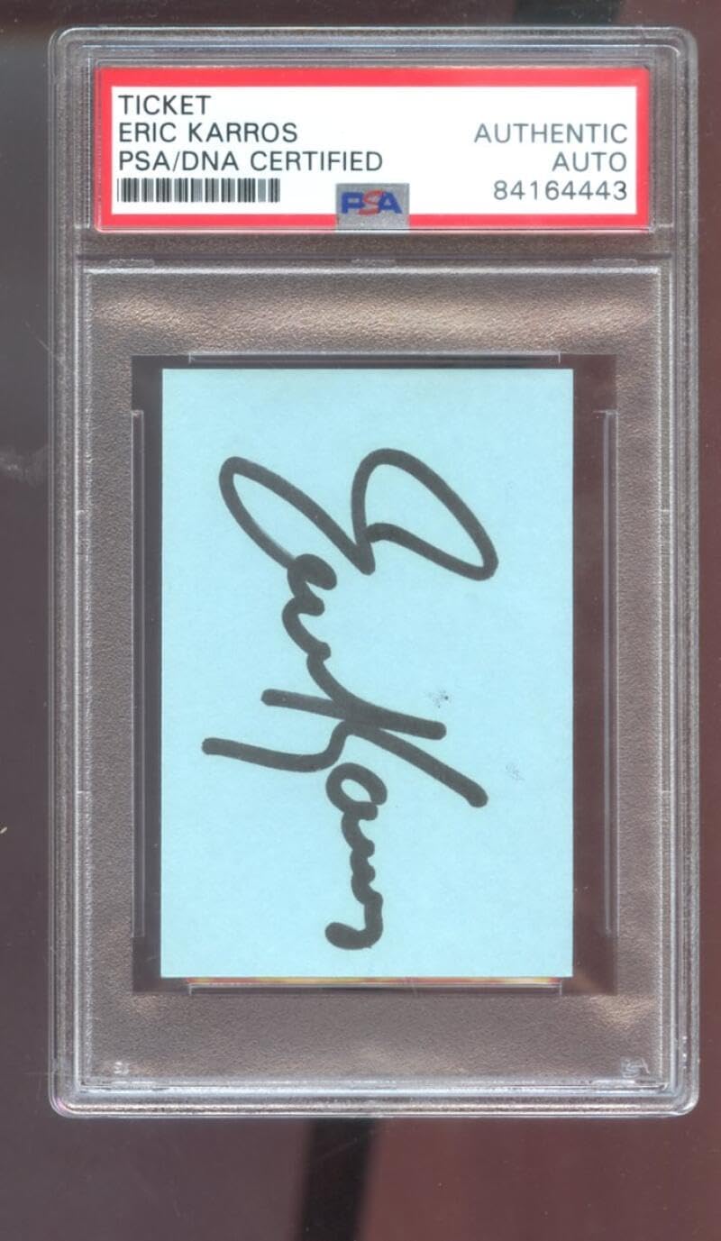 Eric Karros Signed Autographed Autograph Auto PSA/DNA COA Baseball Cut Card Ticket Stub 2011