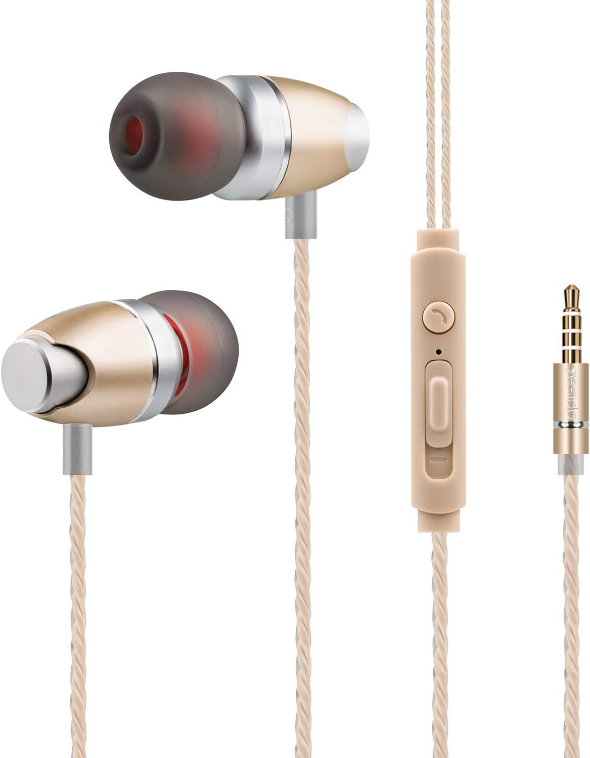 Yesido Wired Earphones Handsfree in-Ear Clear Sound Headphones for All iPhone/Android Smartphones