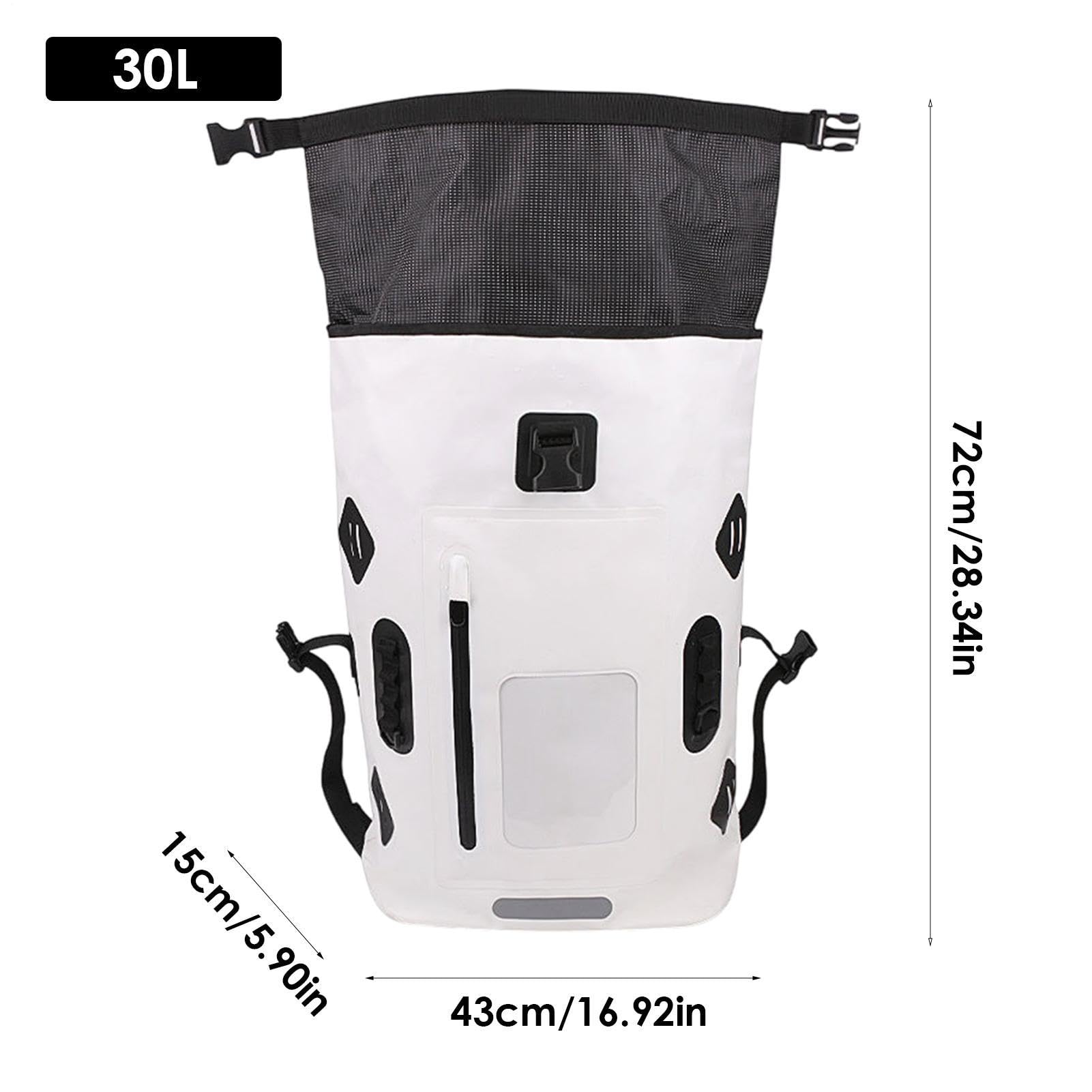 Borsa Impermeabile Galleggiante | Zaino Con Tracolla In PVC Da 30 Litri | Borsa impermeabile in rete rivestita in PVC da 30 litri con tracolla traspirante | Zaino impermeabile IP65 per il tracciament