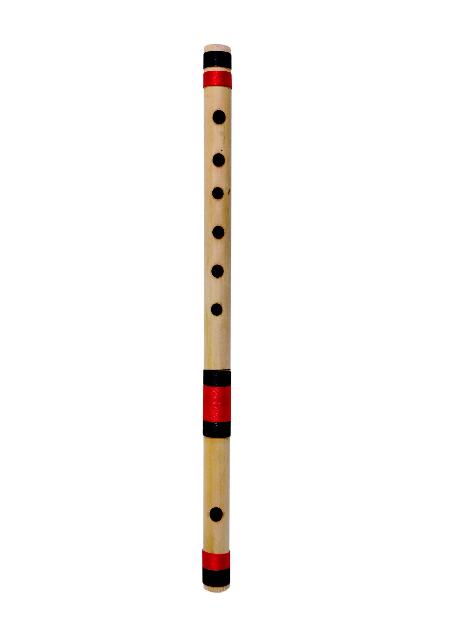 Flûte musicale Bansuri en Do 6 trous en bambou avec sac de transport (43,2 cm)