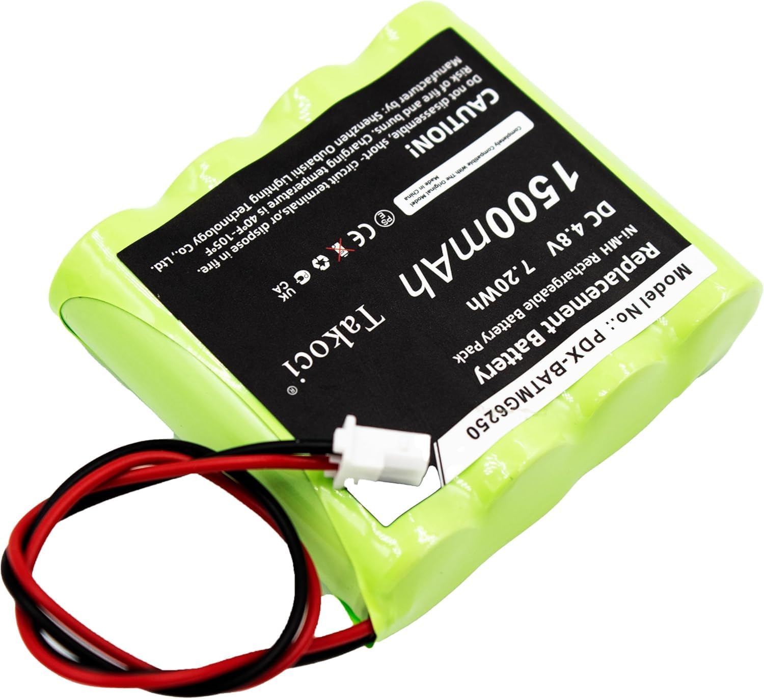 Replacement Battery Compatible with Paradox Magellan 6250 Console, Magellan MG6250, MG6250 Control Panel,fits Part No PDX-BATMG6250, 4.8V 1500mAh / 7.20Wh