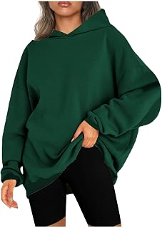 Women's Solid Color Pullover V Neck Blouses Hooded Tops with Pocket Cute Loose Hoodies Plus Size Long Sleeve T-Shirts Trendy Casual Tops Ladies Winter/Autumn Shirts