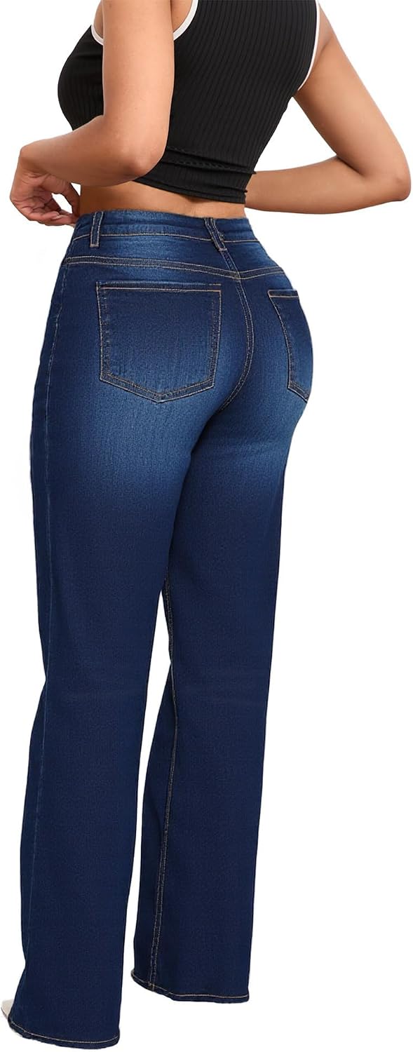 BubFee Women's Wide Leg Jeans High Waist Baggy Denim Pants