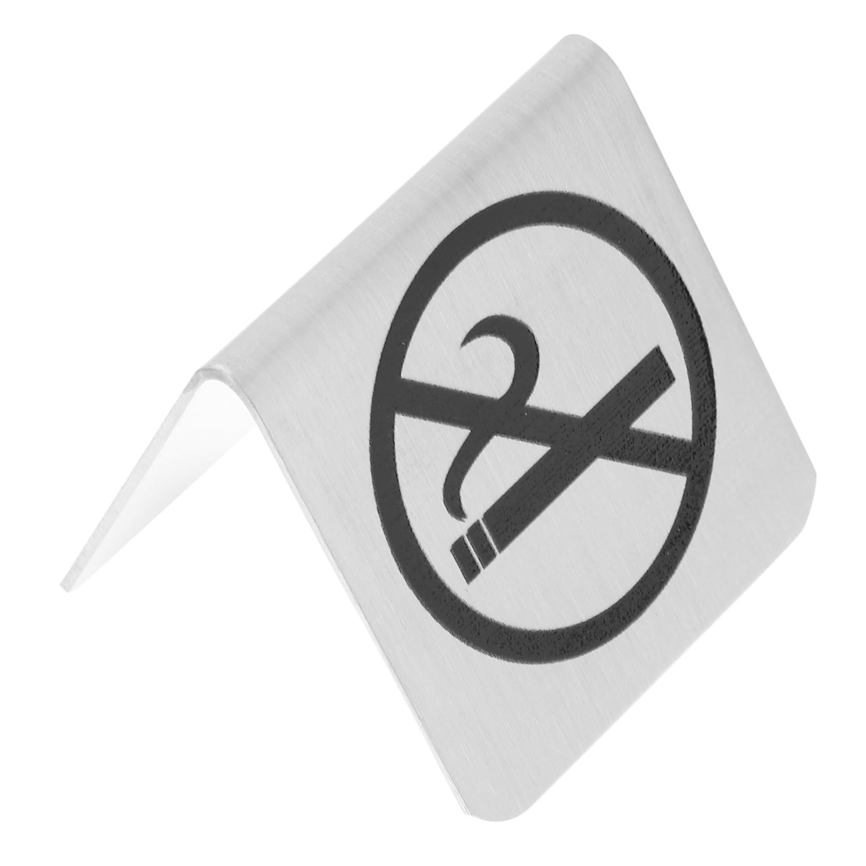 BEBEMOKO No Smoking Tabletop Cards Stainless Steel Sign Board for Parties Restaurants Banquets