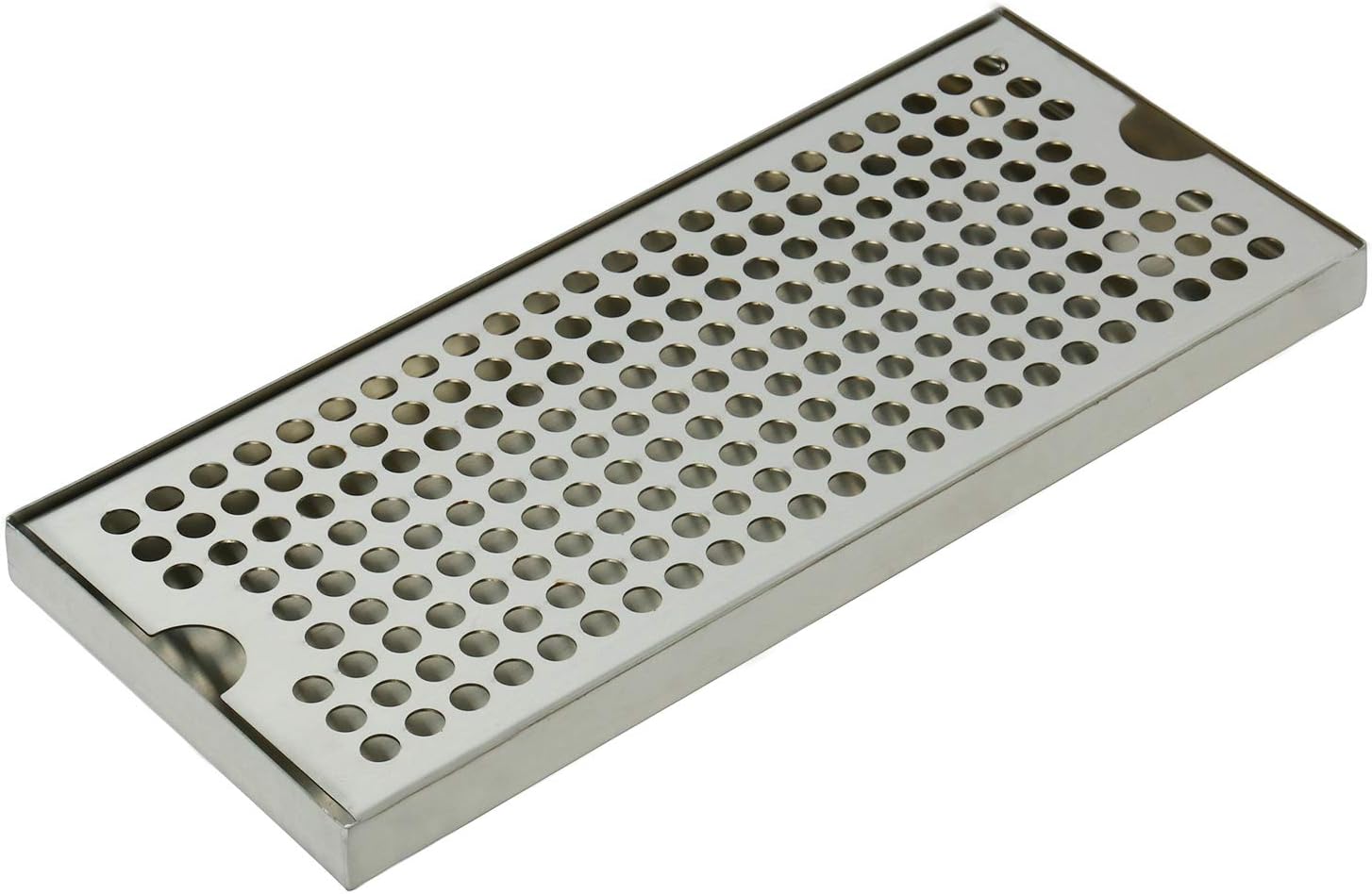 DasMarine Beer Drip Tray Surface Mount No Drain, 12" x 5", Stainless Steel