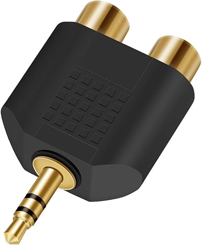 Miniatura 7 de ANDTOBO Adaptador de audio TRS de 0.138 in a RCA dual F (paquete de 2), adaptador de audio estéreo macho de 0.138 in a doble RCA hembra