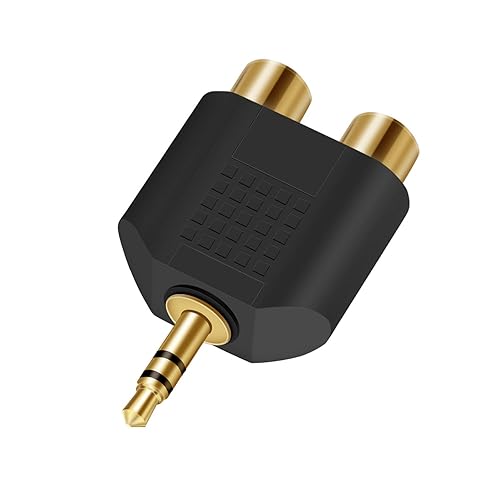 Miniatura 7 de ANDTOBO Adaptador de audio TRS de 0.138 in a RCA dual F (paquete de 2), adaptador de audio estéreo macho de 0.138 in a doble RCA hembra