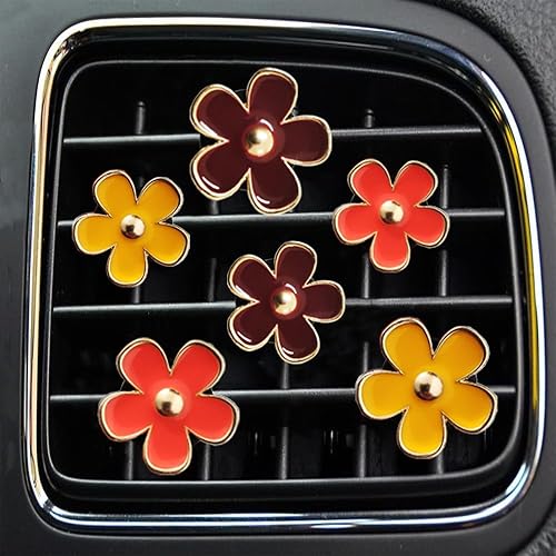 Clips de ventilación de aire 6 piezas de decoración de coche de margaritas para ventilación de aire y acondicionamiento, accesorios para interiores