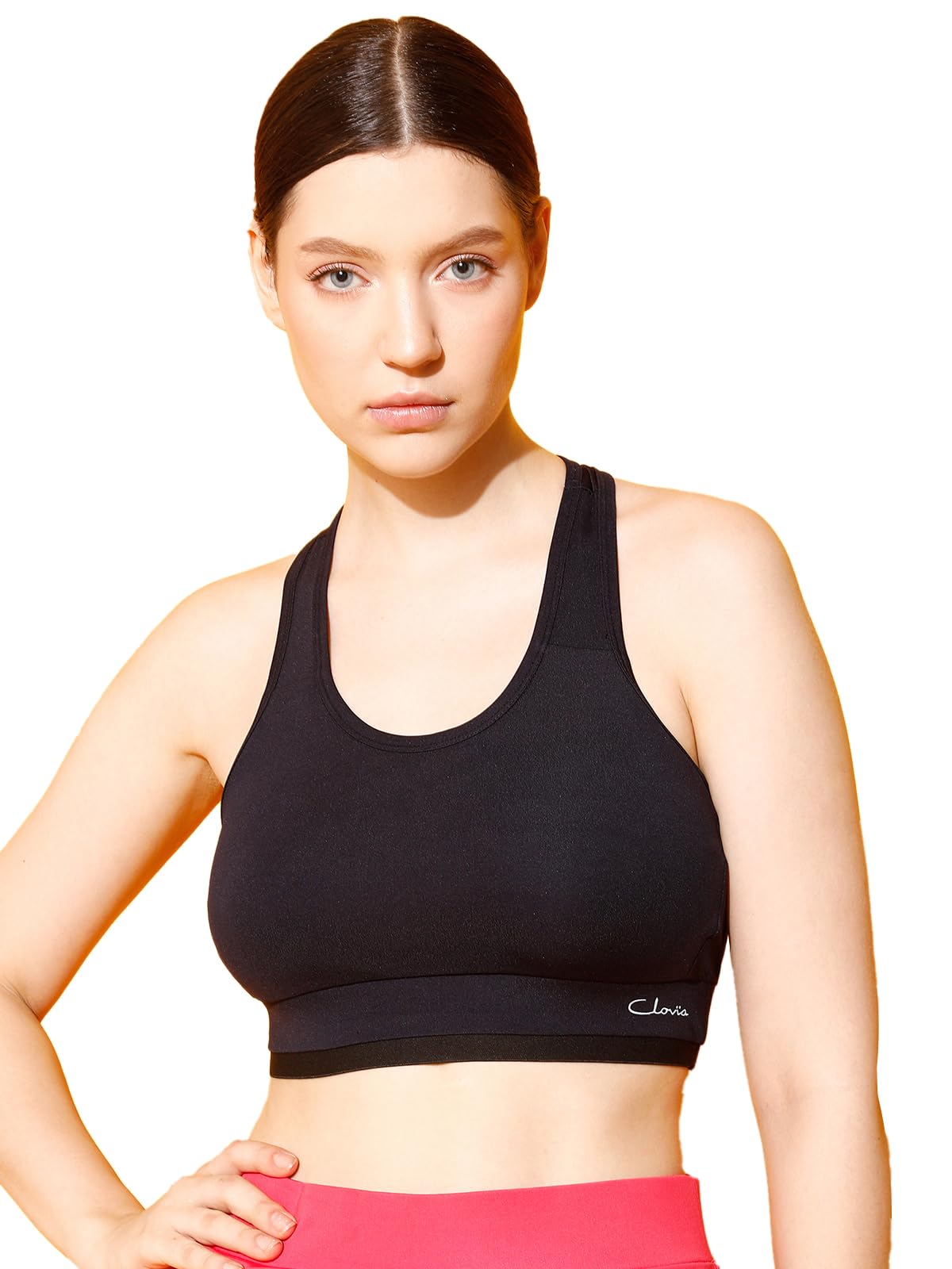 Women's Polyester Lightly Padded Wire Free Sports Bra Sports Sports Bra
