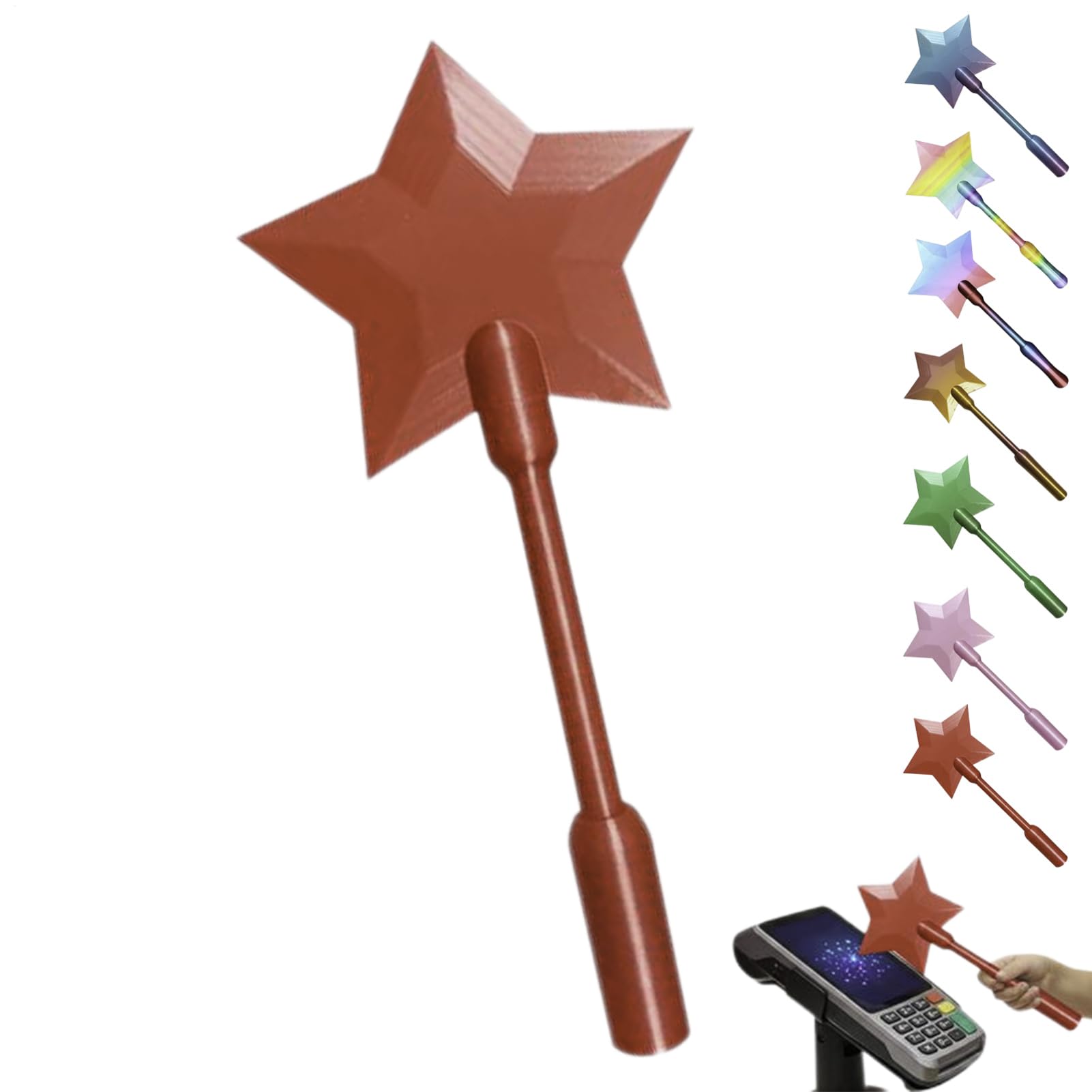 Star Credit Card Wand, 3D Printed Taps To Pay Wand, Magic Wands Contactless Payment Cards Holder, Kids Magics Wands Cosplay Props, Multifunctional Payment Stick For Shopping(red) โ image 1
