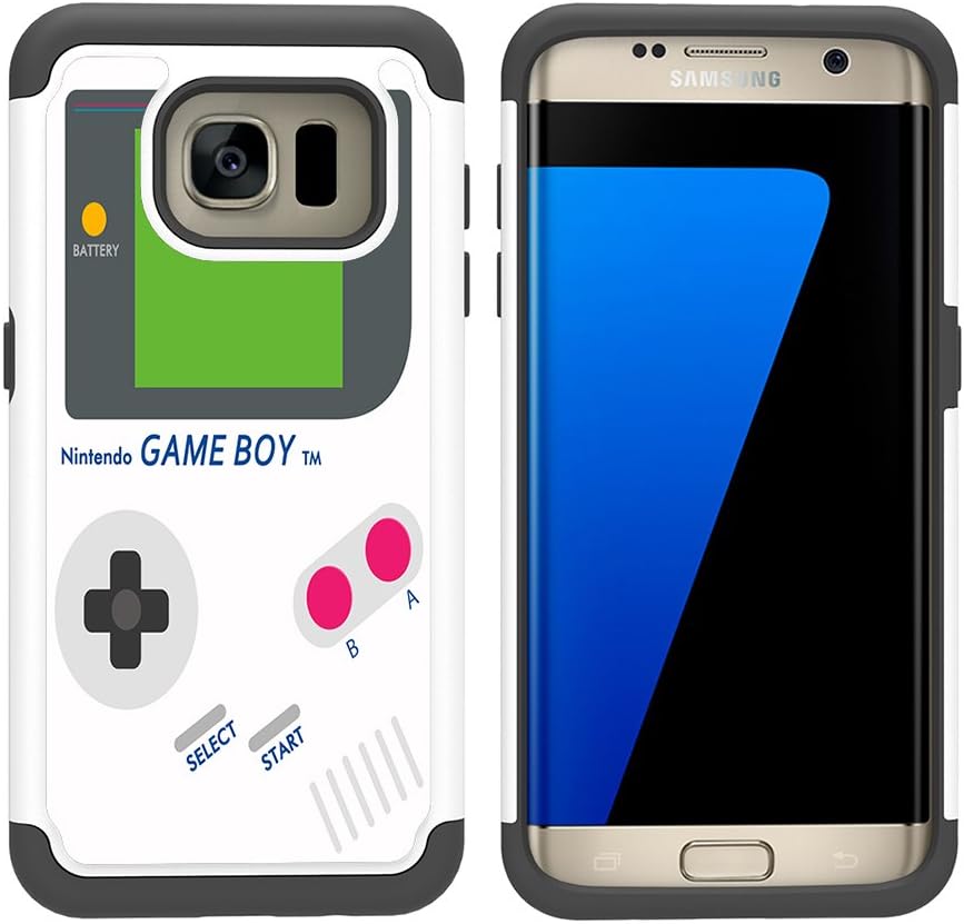 S7 Edge Case, Galaxy S7 Edge Case, UrSpeedtekLive [Shock Absorption] Dual Layer Heavy Duty Protective Silicone Plastic Cover Case for Samsung Galaxy S7 Edge - Gameboy (Not for Galaxy S7)