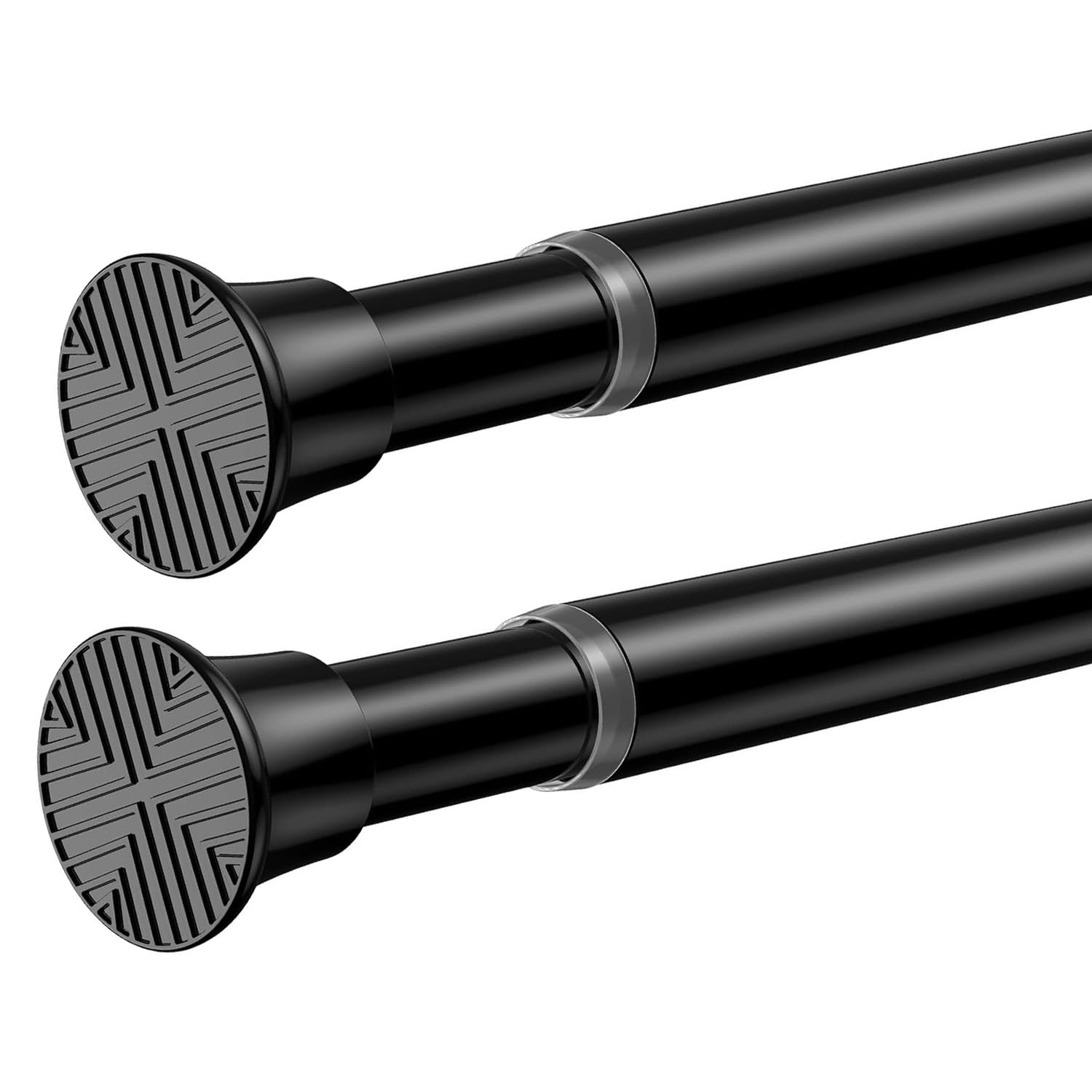 2 Pack Spring Tension Curtain Rod 18-36" No Drilling Adjustable for Window