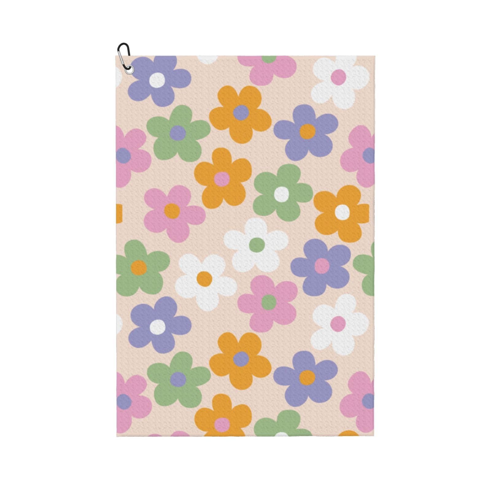 Toalla de golf con flores bonitas (16 x 24 pulgadas) con clip de mosquetón, tela de microfibra de alta calidad, toalla de golf para hombres y mujeres