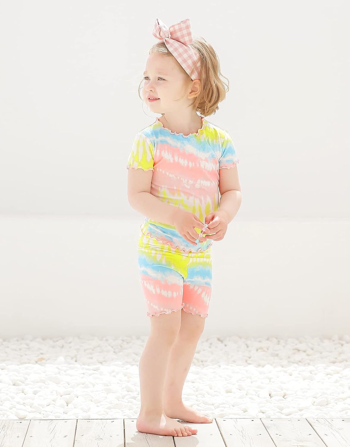 VAENAIT BABY Infant Toddler Kids Junior Soft Bamboo Pajamas Tie Dye Short Summer Pjs 2pcs Set 6M-12Y