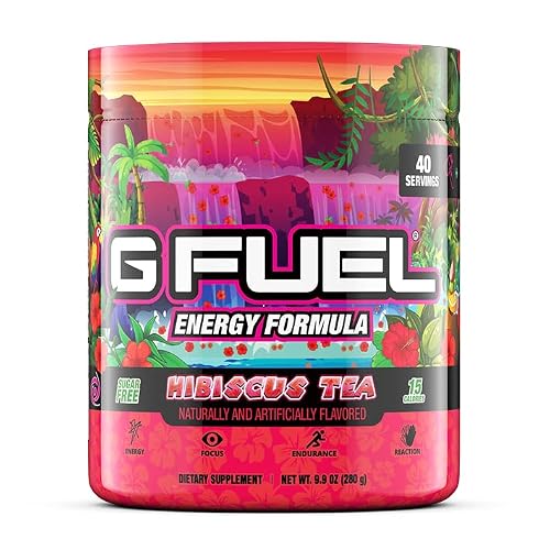 G Fuel Hibiscus Tea Flavored Game-Changing Energy Powder, Zero Sugar, Sharpens Mental Focus And Cognitive Function, Supports Immunity And Enhances Mood 9.8 Oz(40 Servings) #TOP10
