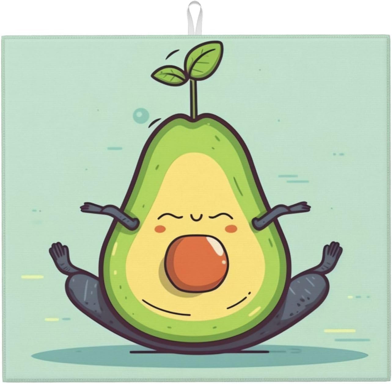 Dish Drying Mat for Kitchen Counter Super Absorbent Microfiber Kitchen Counter Mat Large Drainer Mats Cute yoga fruit Coffee Bar Mat for Countertops Dish Drying Pad 18″x 16″