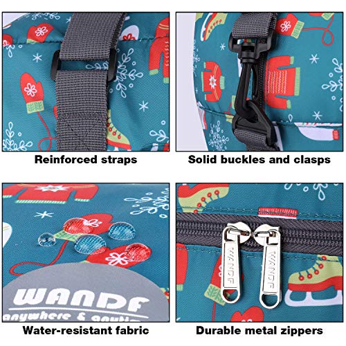 Wandf Foldable Travel Duffel Bag Carryon Luggage Sports Gym Weekend Tote Bag Water Resistant Nylon for Women