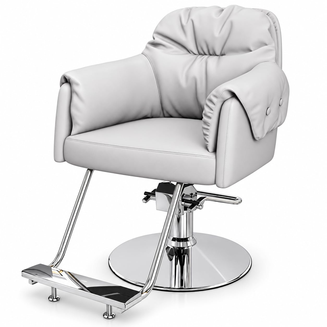 Poltrona Parrucchiere Professionale, Sedia Salone 360° Idraulica Grey
