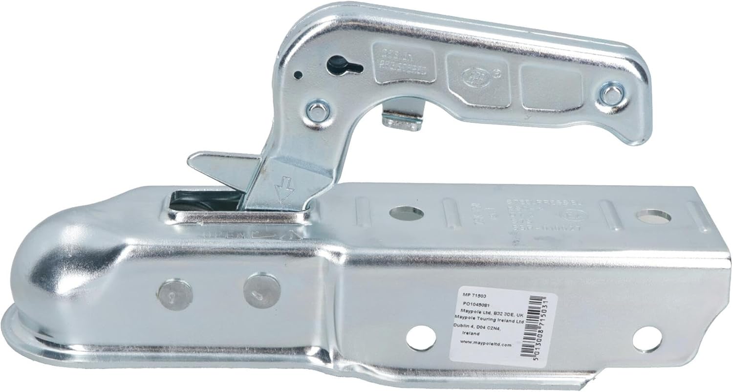 Pressed Steel Unbraked 50mm Trailer Hitch Coupling for 60mm Box Max 750kgs