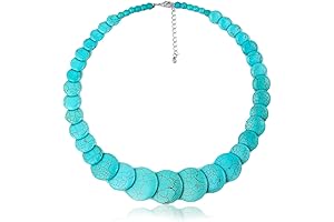 Sterling Silver Turquoise Choker Necklace - 925 Sterling Silver Handmade Dainty Statement...