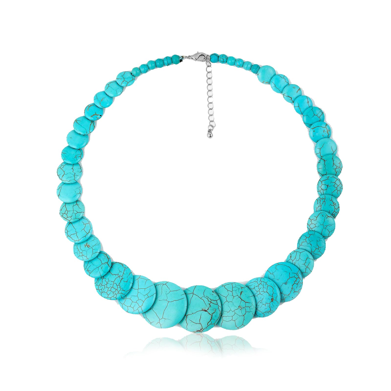 SheplusGraduation Gifts Sterling Silver Real Turquoise Chunky Collar Necklace Dainty Simple Statement Authentic Blue Western Boho Country Choker Jewelry for Women