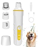 Dog Nail Grinder with Enhanced LED Light – Super Quiet, 2-Speed, USB-C Rechargeable, LED Smart Display, 3 Grinding Options, Pet Nail Trimmer for Dogs Cats and All Pet Sizes