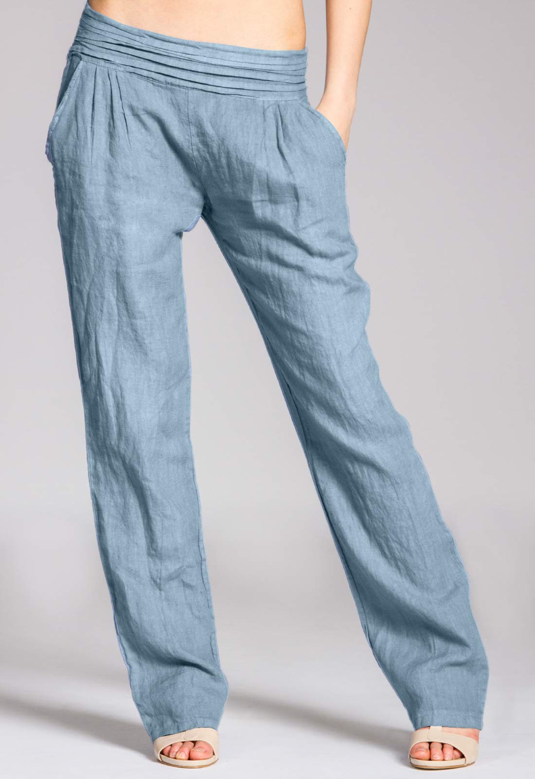 Caspar KHS020 Damen Casual Leinen Hose