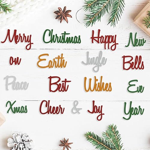 Miniatura 6 de Hying Troquel de corte de metal con palabras de feliz año nuevo para hacer tarjetas y decoraciones de álbumes de fotos, letras de feliz Navidad,