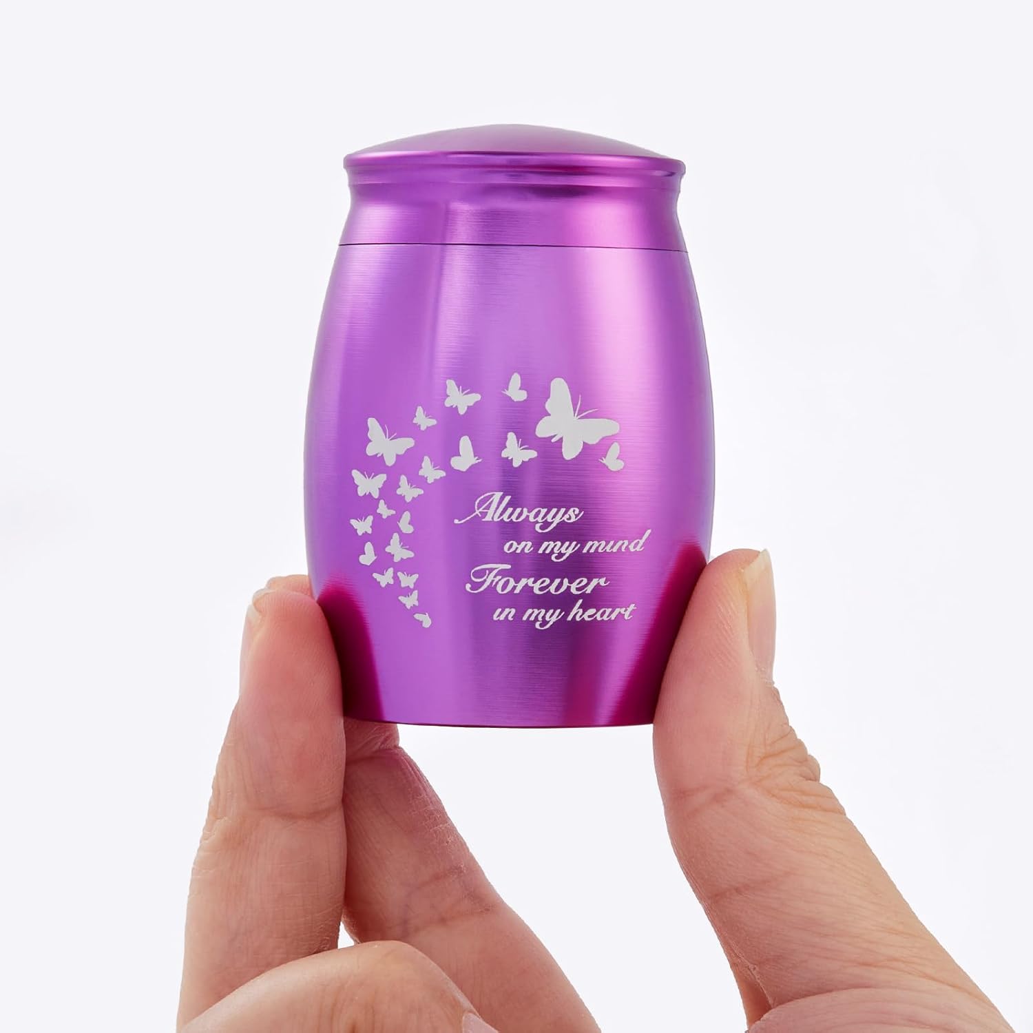 Purple Small Cremation Urns for Human Ashes Keepsake, 2.67 Inches Mini Butterfly Urns for Human Ashes Adult Female/Women/Mom/Mother - Image 4