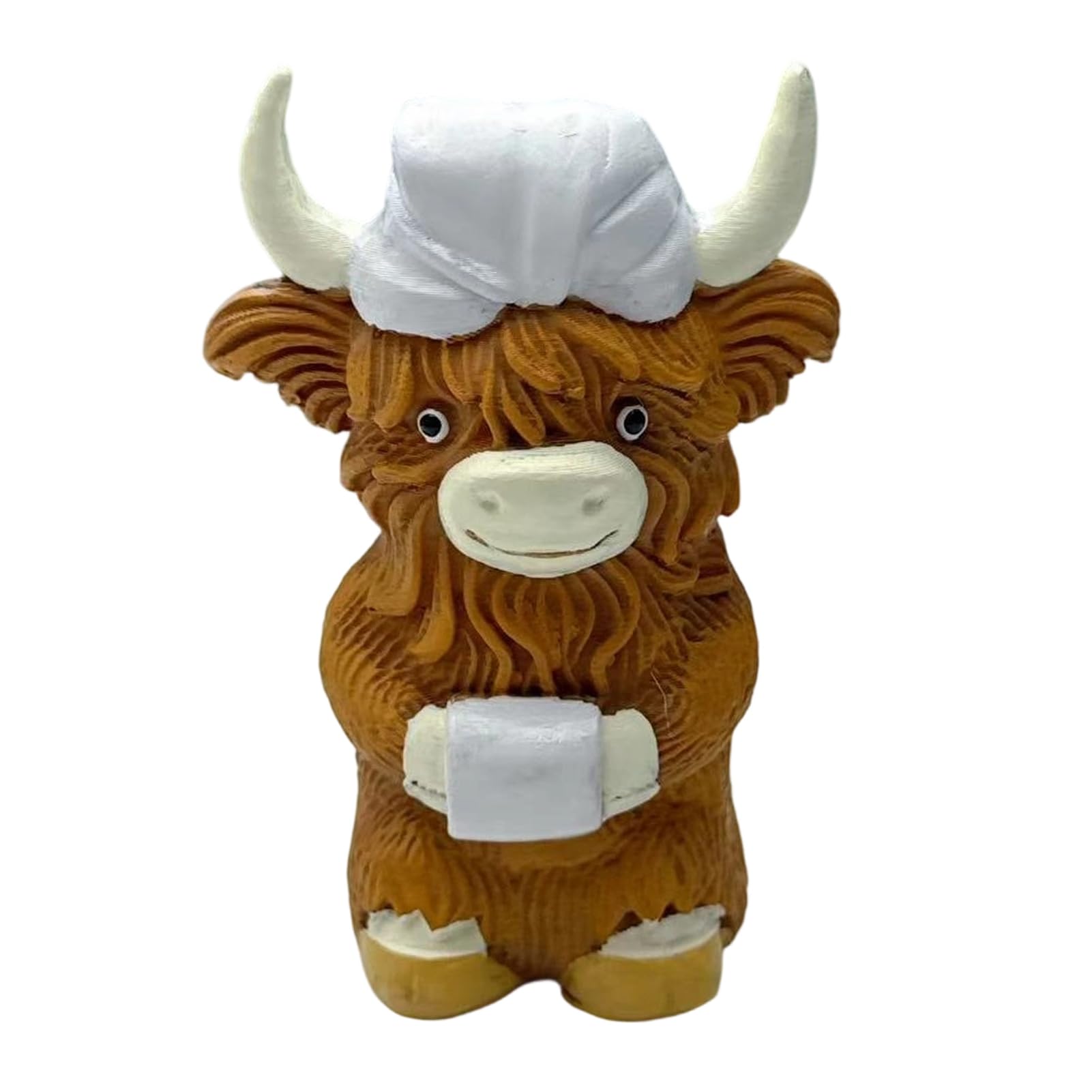 Zentriva Highland Cow Figurine, Cute Resin Statue for Desk Decor,