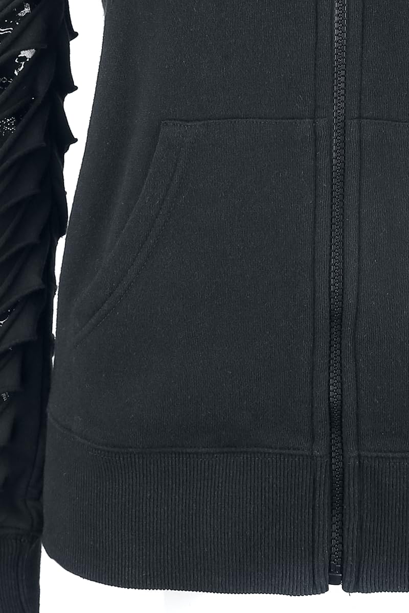 Rock Rebel by EMP Damen schwarze Kapuzenjacke mit Cut Outs