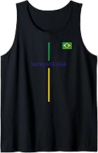 Faith Over Fear Brazil Christian Brazilian Religious Quote Tank Top