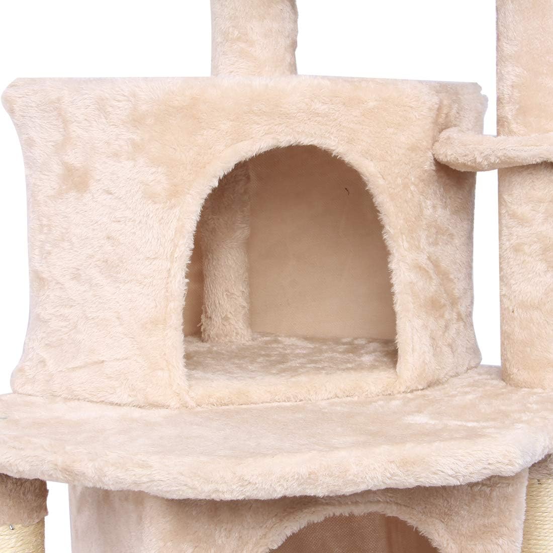 CUPETS Cat House 36 inches Cat Tree Multi-Level Cat Tower,Pet Play House Relaxing Activity Tree with Sisal Scratching Posts and Basket for Cats