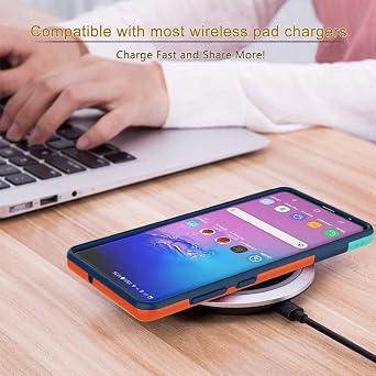 for Galaxy S10 Case, Case for Galaxy S10 with 2 Pack HD Soft Screen Protector, Contrasting Colors Ultra Slim One-Piece Anti-Slip Rugged Soft TPU Bumper Shockproof Cover - Blue