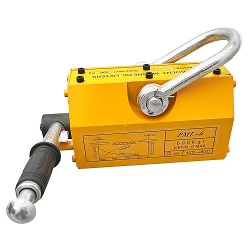 Miniatura 5 de TECHTONGDA Levantador magnético, Imanes de elevación permanente, 1320 libras de fuerza de tracción, Imán de elevación con liberación, Imán para